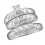 1 Carat Trio Wedding Ring Set with His and Her matching Bands