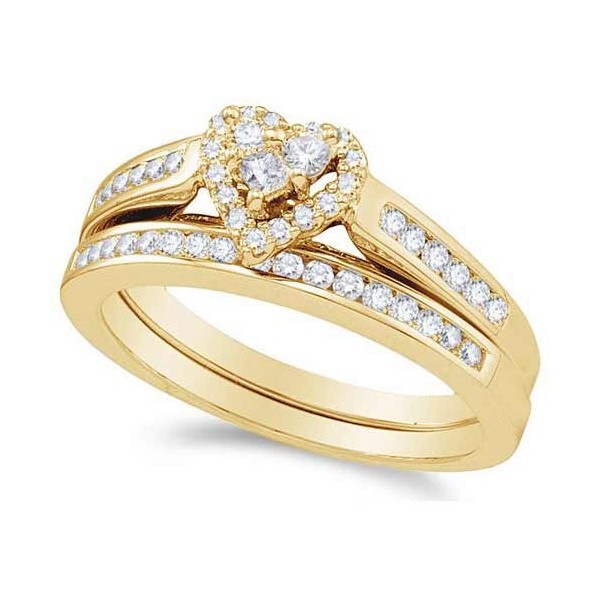 Affordable Heart Ring Halo Bridal Set Ring 1 Carat Round Cut Diamond on ...