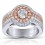 Designer Rose and White Gold 2 Carat Halo Engagement Ring