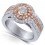 Designer Rose and White Gold 2 Carat Halo Engagement Ring