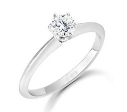 Round solitaire engagement ring with 1/3 carat diamond weight