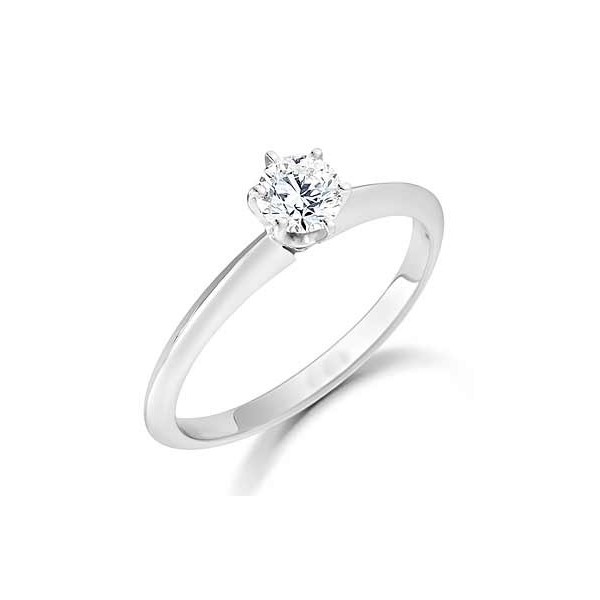 Delightful Solitaire Ring 0.33 Carat Round Cut Diamond on Gold - JeenJewels