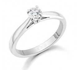 1/4 Round solitaire engagement ring on 10k White Gold