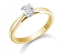 1/4 Carat Round diamond on 10k Yellow Gold