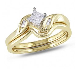 Closeout sale on Princess and Baguette Wedding Ring Set