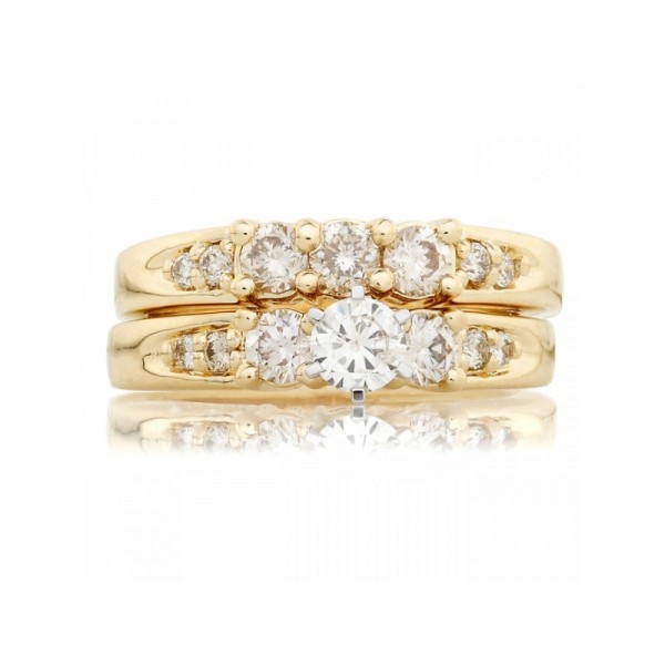Classic Cheap Diamond Wedding Ring Set 1 Carat Round Cut Diamond on ...