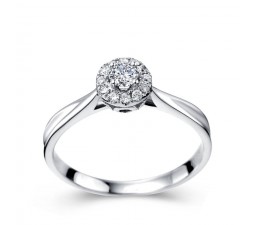 Halo Round brilliant cut diamond engagement ring for women