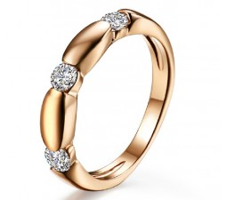 Diamond Wedding Band for Women in 10k Rose Gold