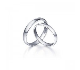 Matching Couple Rings for Him and Her in White Gold