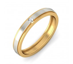 Affordable Round Diamond Wedding Band in Two Tone Gold