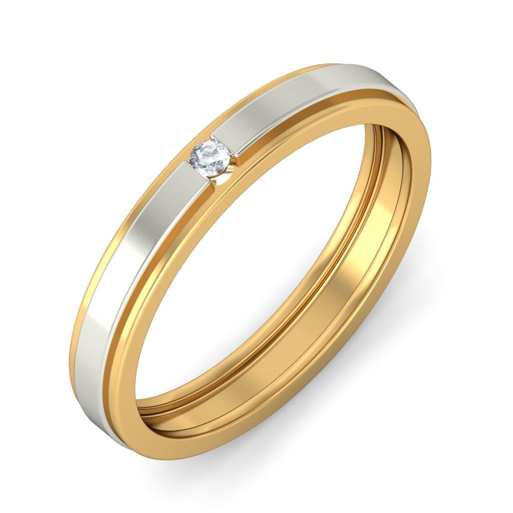 Affordable Round Diamond Wedding Band In Two Tone Gold 