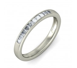 Half Carat Princess Diamond Wedding Ring Band in Gold