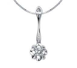 1/4 Carat Diamond Heart Shape Pendant on 14k White Gold
