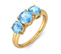 3 Carat Topaz Ring in Yellow Gold