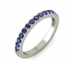 1 Carat Sapphire Wedding Ring Band in White Gold