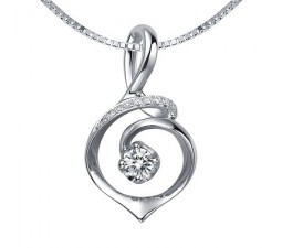 1/2 Carat Diamond Circle Shape Pendant on 14k White Gold