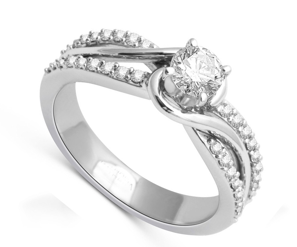 Elegant Inexpensive Engagement Ring 1.00 Carat Round Cut Diamond on ...