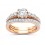 Big 2 Carat Round Diamond Bridal Set in 18k Rose Gold