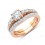 Big 2 Carat Round Diamond Bridal Set in 18k Rose Gold