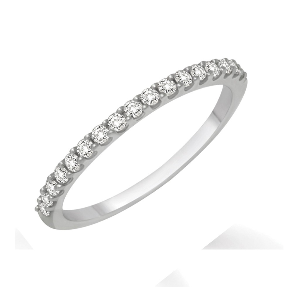 Affordable Diamond Wedding  Band for Her  in White Gold 