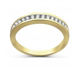 Channel Set Round Diamond Wedding Band in Yellow Gold