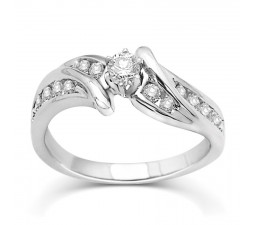 Half Carat Round Diamond Engagement Ring for Her