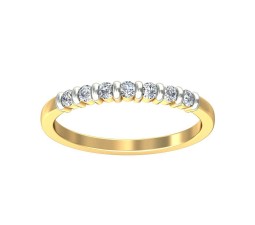 Inexpensive Yellow Gold Round Diamond Wedding Band