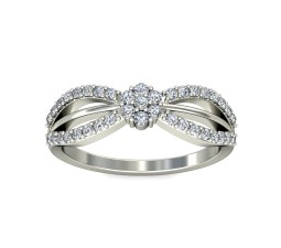 Half Carat Round Diamond Engagement Ring in White Gold