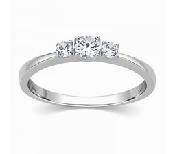 Three Stone 1/4 Carat Trilogy Round Diamond Engagement Ring