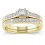 Beautiful Princess and Baguette Diamond Bridal Set in yellow Gold