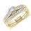 Beautiful Princess and Baguette Diamond Bridal Set in yellow Gold
