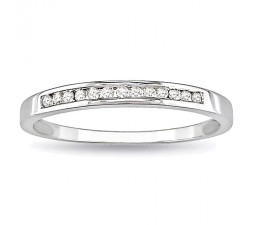 Channel set Round Diamond Wedding Ring Band
