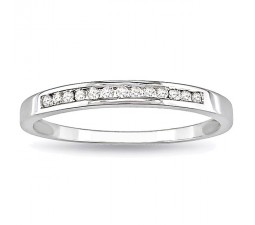 Channel set Round Diamond Wedding Ring Band