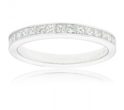 Stylish 1 Carat Channel Set Princess Cut Diamond Wedding Ring for Her