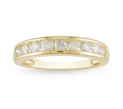 Half Carat Affordable Round Diamond Yellow Gold Wedding Band