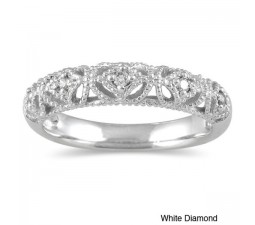 Antique diamond Wedding Ring Band in White Gold