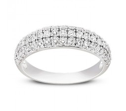 Three Row beautiful 1/2 Carat Round Diamond Wedding Band