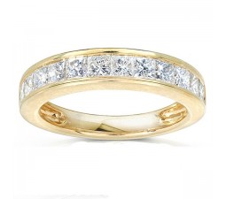 Princess Channel Set Diamond Wedding Ring in Gold