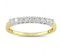 Round diamond Wedding Ring Band in Yellow Gold