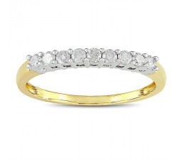 Round diamond Wedding Ring Band in Yellow Gold