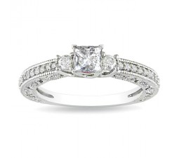 Sale on Princess Diamond Three Stone Engagement Ring