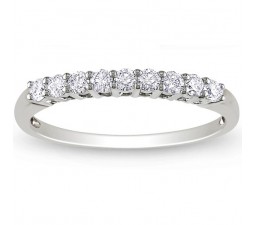 Prong Set Round Diamond Wedding Ring Band in Gold