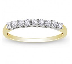 Prong Set Round Diamond Wedding Ring Band in Gold