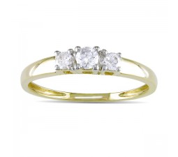 Affordable Three Stone Round Diamond Engagement Ring on Sale