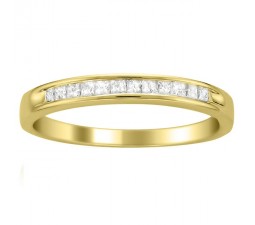 Half Carat Princess cut Wedding Ring Band in yellow Gold