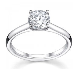 Beautiful 3/4 Carat Round Diamond Solitaire Engagemen Ring in 14k White Gold