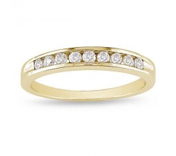 Beautiful affordable Round Diamond Yellow Gold Channel Set Band