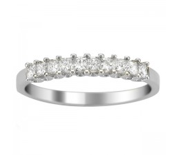 Princess prong set Diamond Wedding Ring Band in White Gold