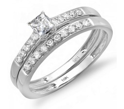 Classic 1/2 Carat Diamond Bridal Set in 10k White Gold