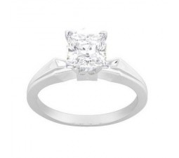 Closeout Sale: Half Carat Princess Solitaire Engagement Ring in White Gold